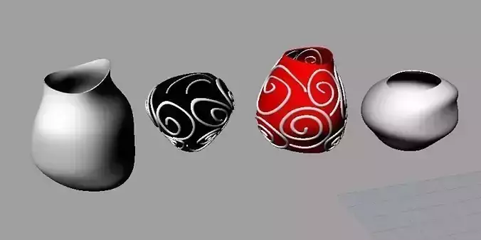 Vessel different vases