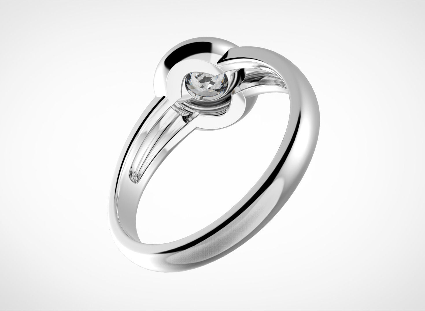 Engagement circle ring 3D print model_2