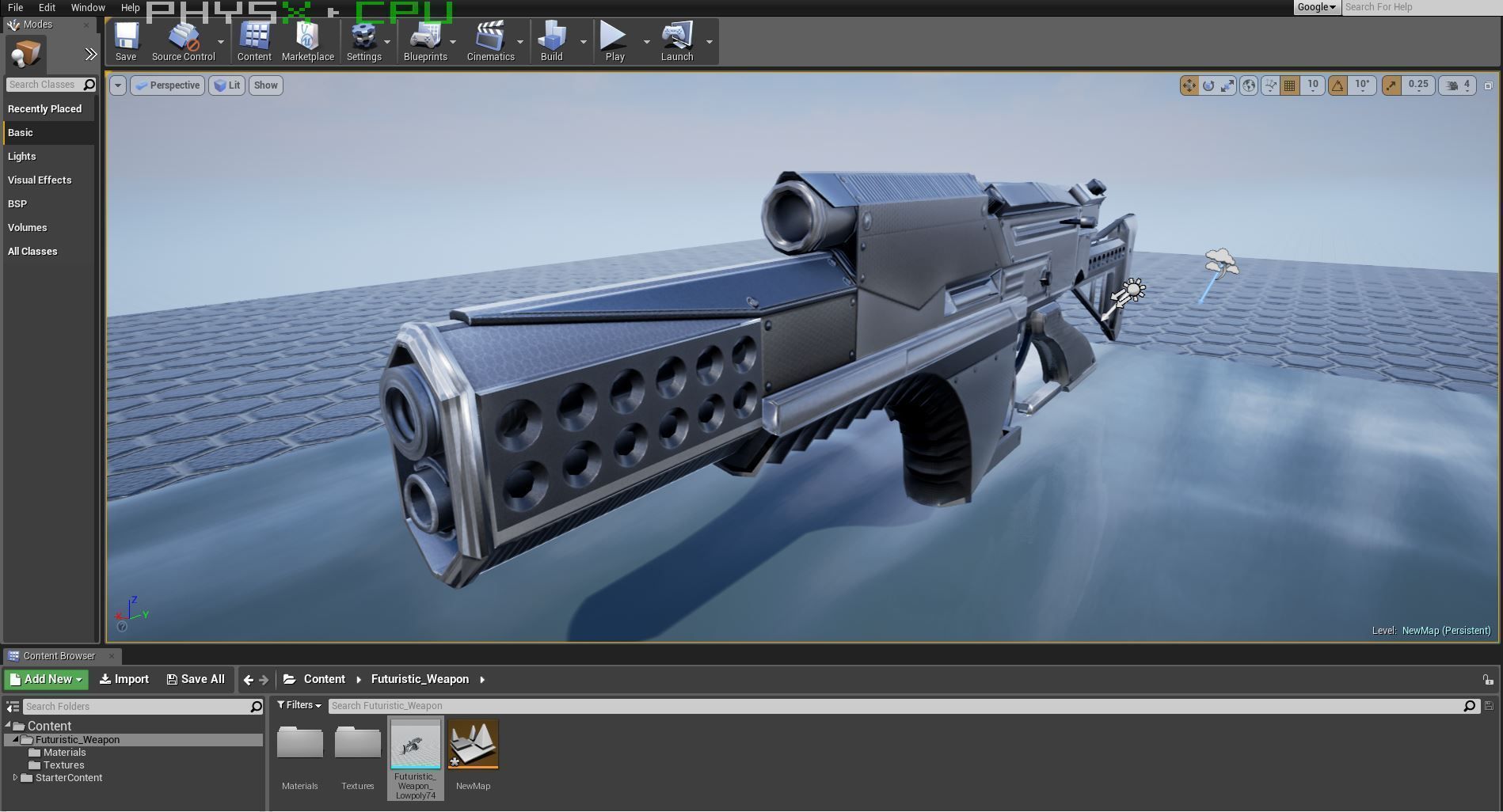 Futuristic Weapon Concept Low Poly Version Low-poly 3D model_34