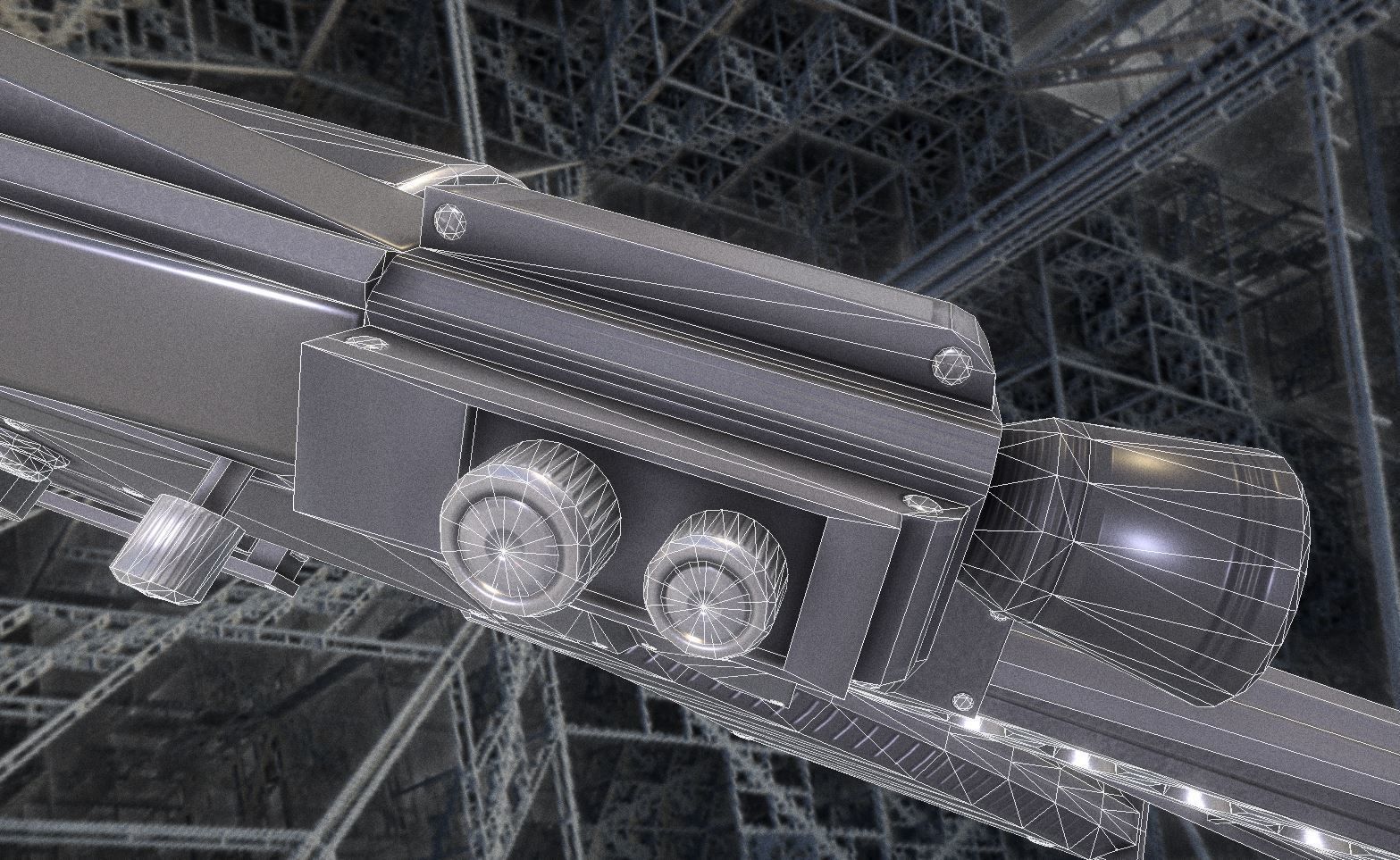 Futuristic Weapon Concept Low Poly Version Low-poly 3D model_24