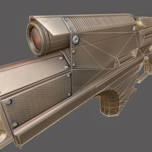 Futuristic Weapon Concept Low Poly Version Low-poly 3D model_9
