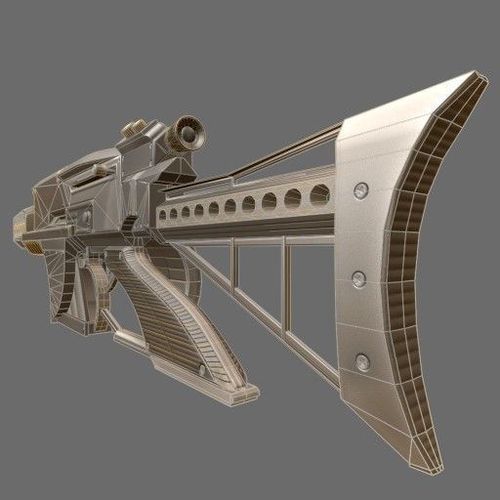 Futuristic Weapon Concept Low Poly Version Low-poly 3D model_30