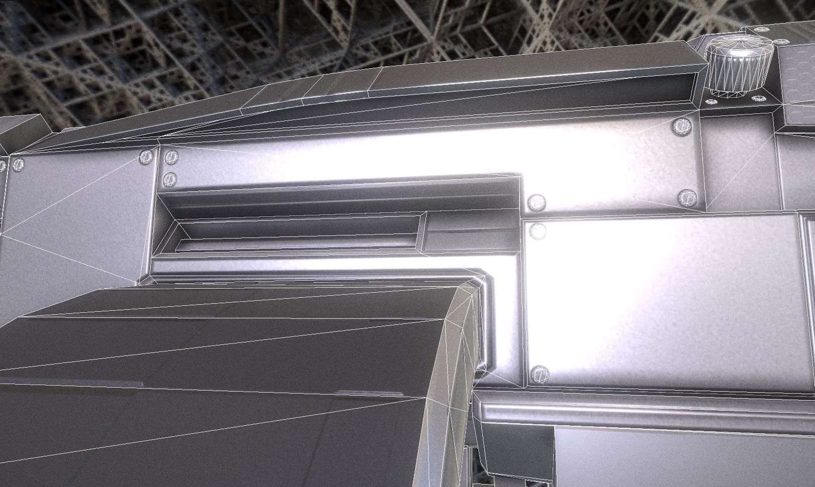 Futuristic Weapon Concept Low Poly Version Low-poly 3D model_51