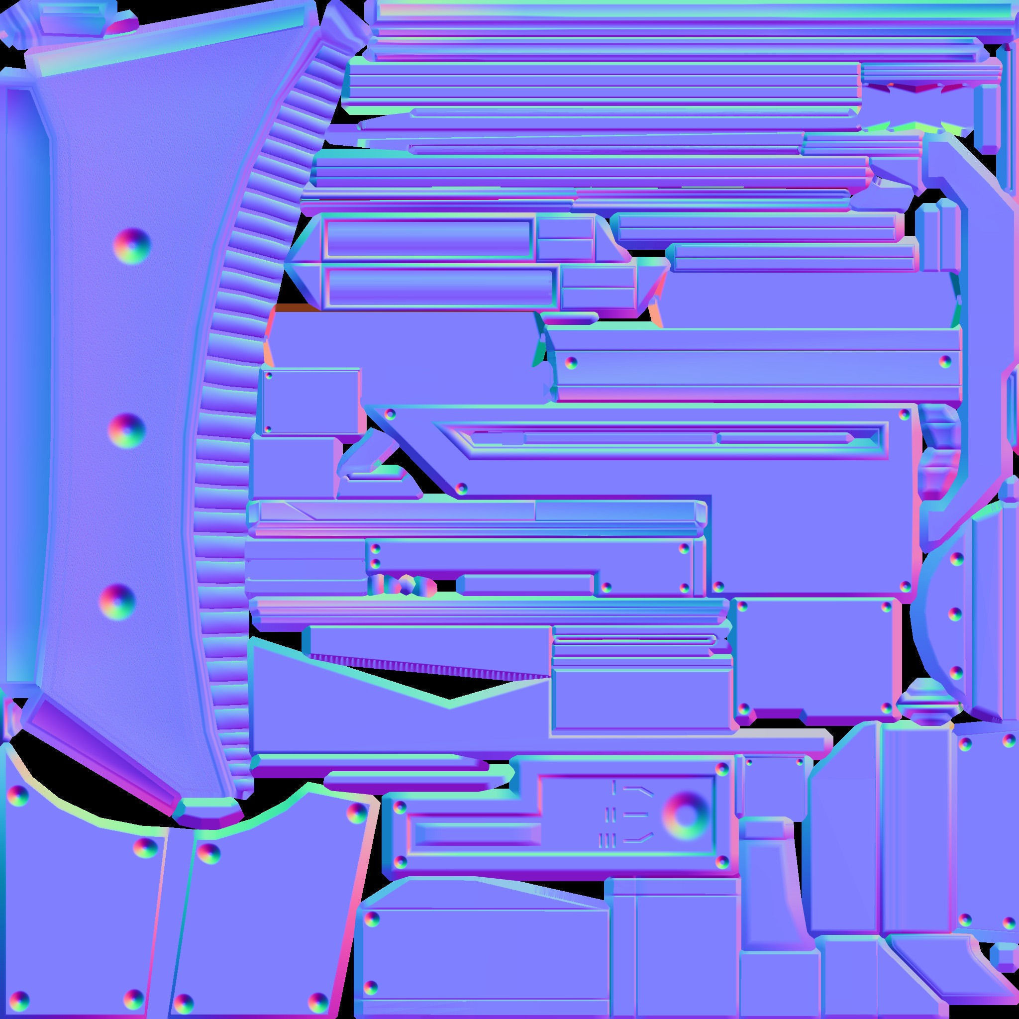 Futuristic Weapon Concept Low Poly Version Low-poly 3D model_26