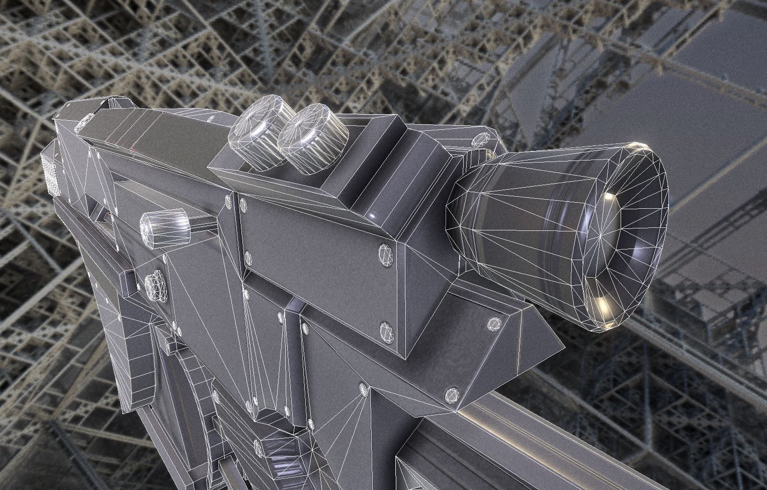 Futuristic Weapon Concept Low Poly Version Low-poly 3D model_22