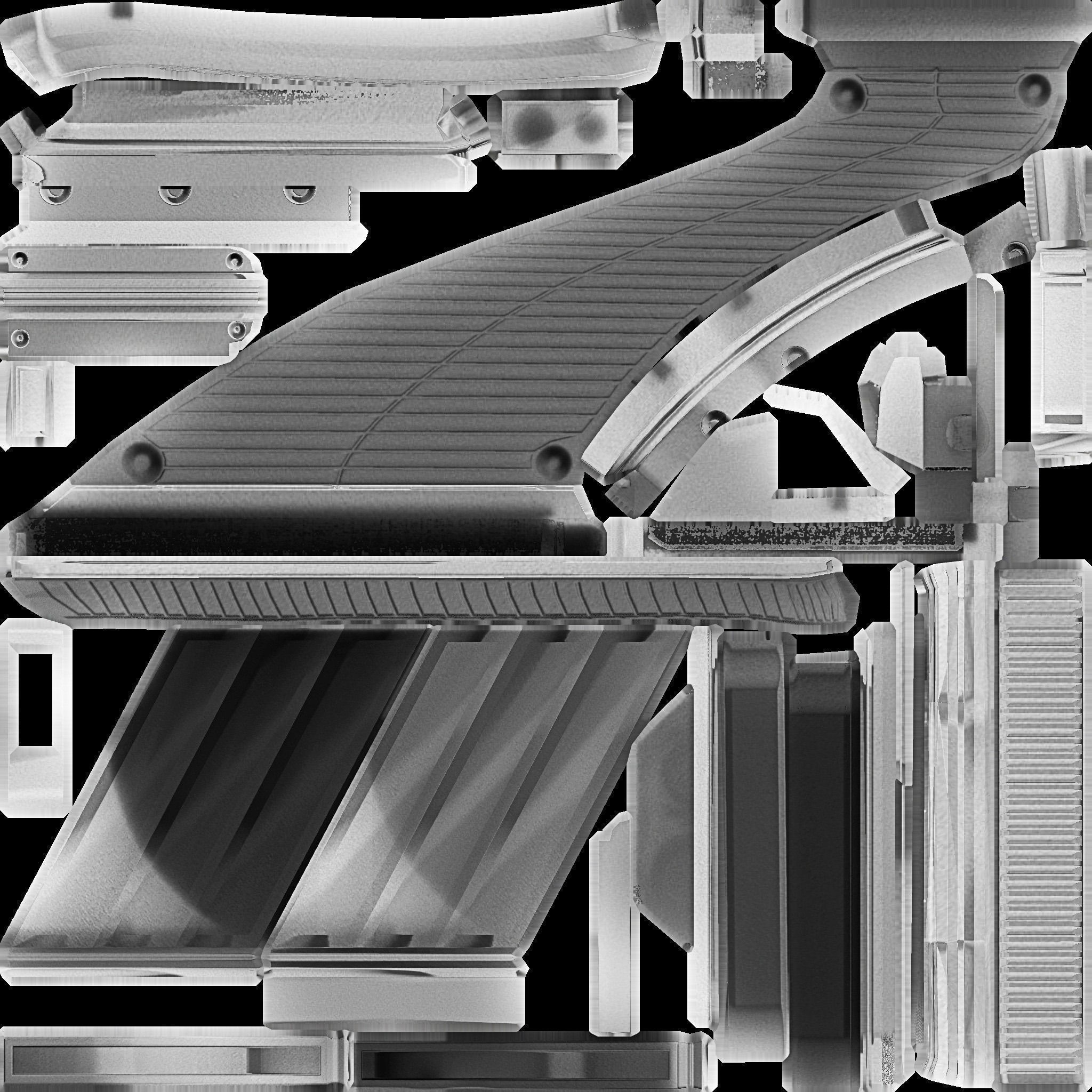 Futuristic Weapon Concept Low Poly Version Low-poly 3D model_20