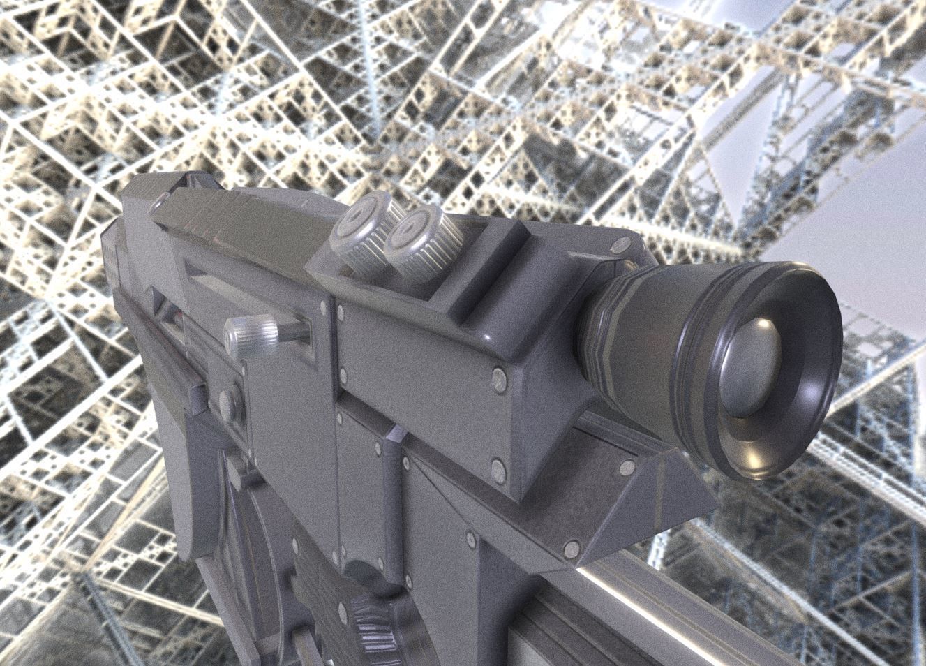 Futuristic Weapon Concept Low Poly Version Low-poly 3D model_12