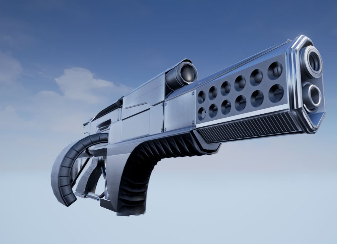 Futuristic Weapon Concept Low Poly Version Low-poly 3D model_3