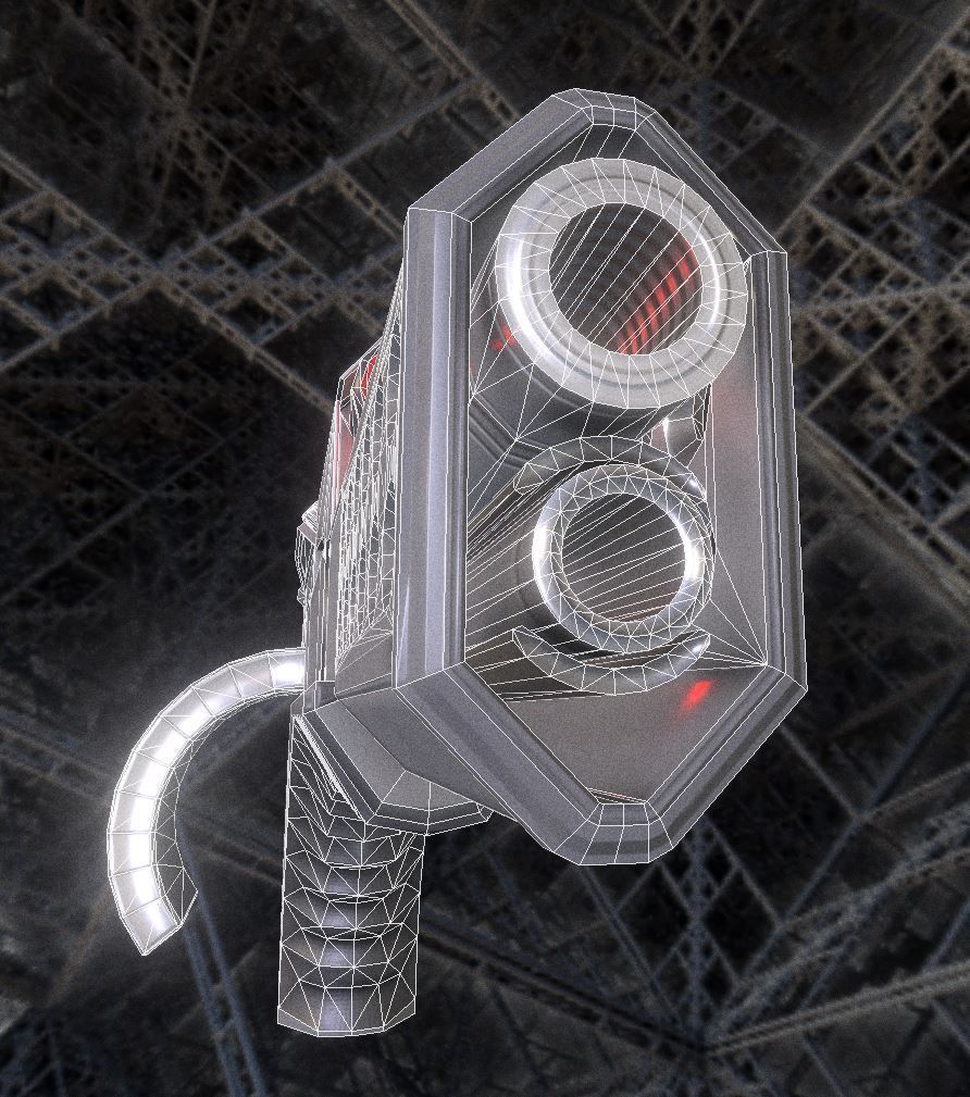 Futuristic Weapon Concept Low Poly Version Low-poly 3D model_41