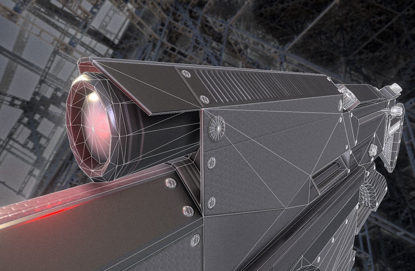 Futuristic Weapon Concept Low Poly Version Low-poly 3D model_49