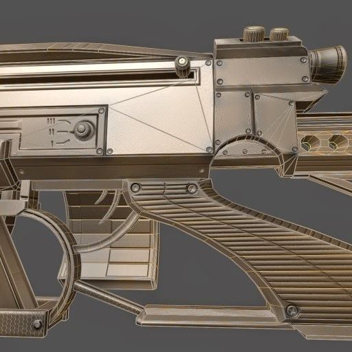 Futuristic Weapon Concept Low Poly Version Low-poly 3D model_10