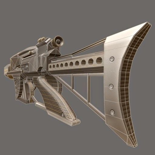 Futuristic Weapon Concept Low Poly Version Low-poly 3D model_8