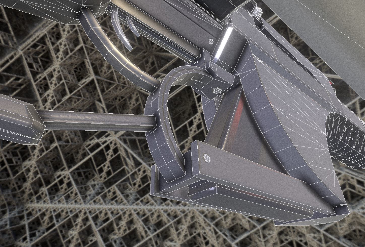 Futuristic Weapon Concept Low Poly Version Low-poly 3D model_47