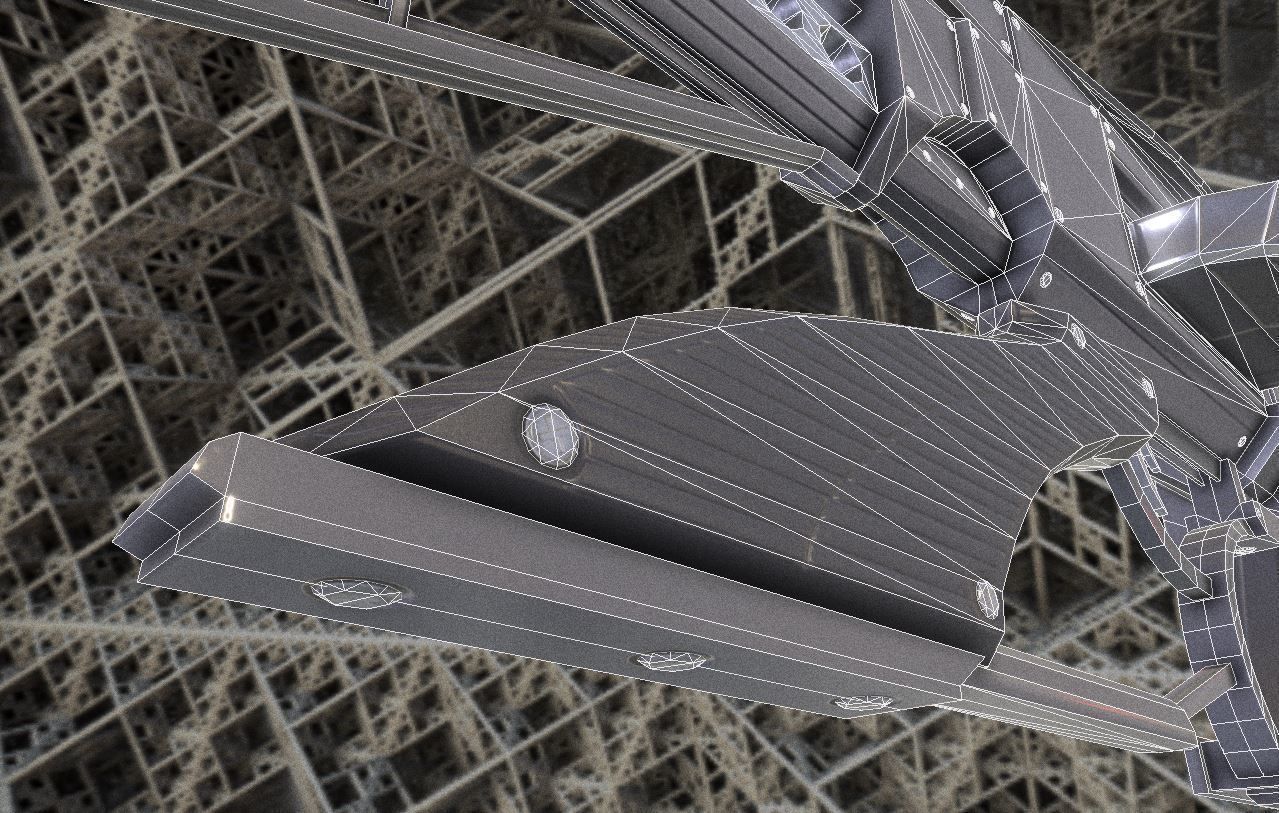 Futuristic Weapon Concept Low Poly Version Low-poly 3D model_23