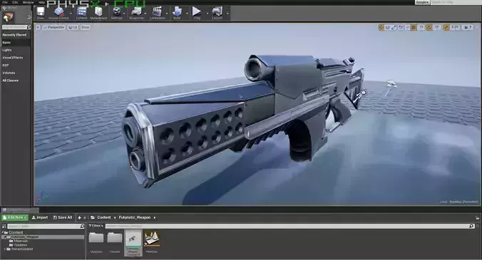 Futuristic Weapon Concept Low Poly Version