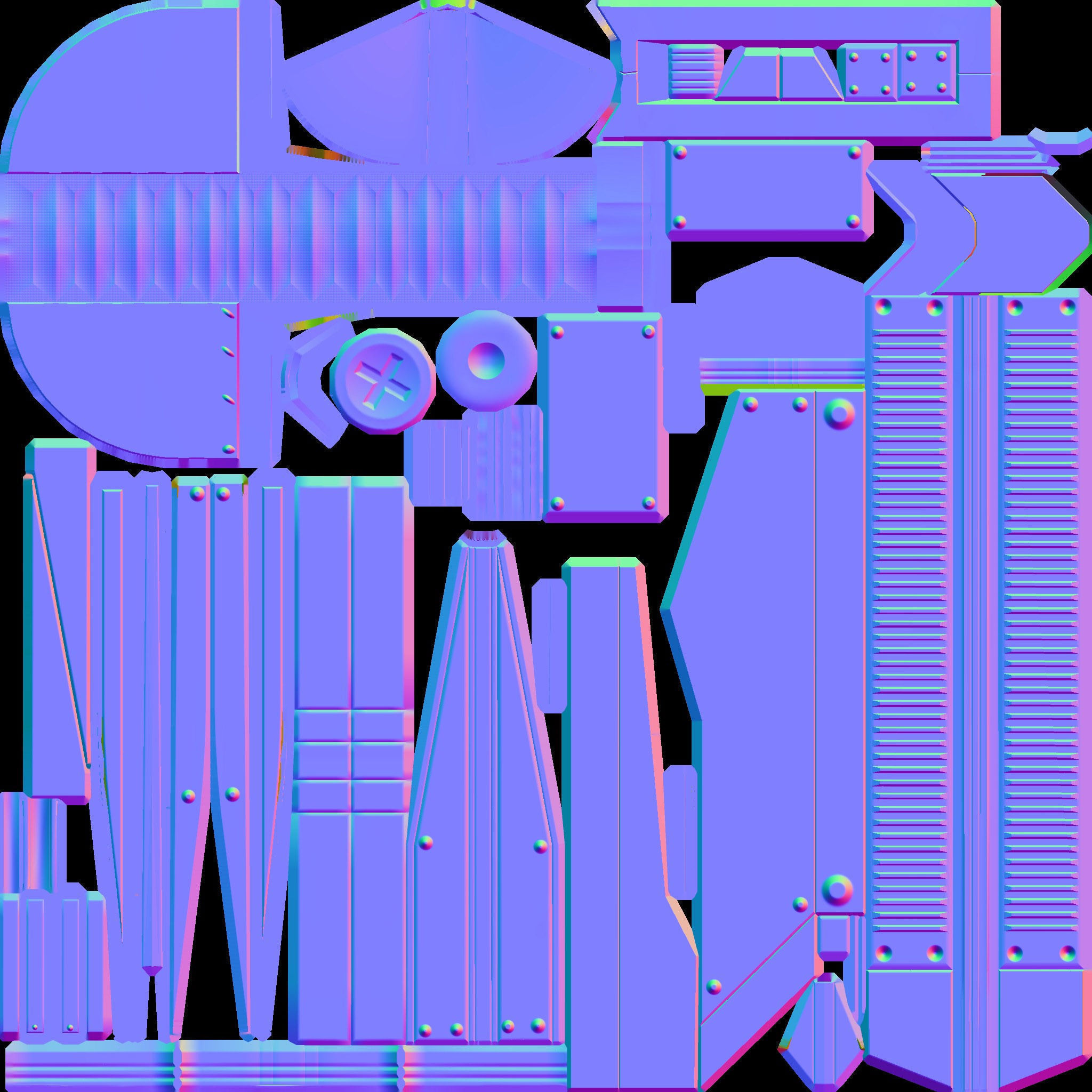 Futuristic Weapon Concept Low Poly Version Low-poly 3D model_50