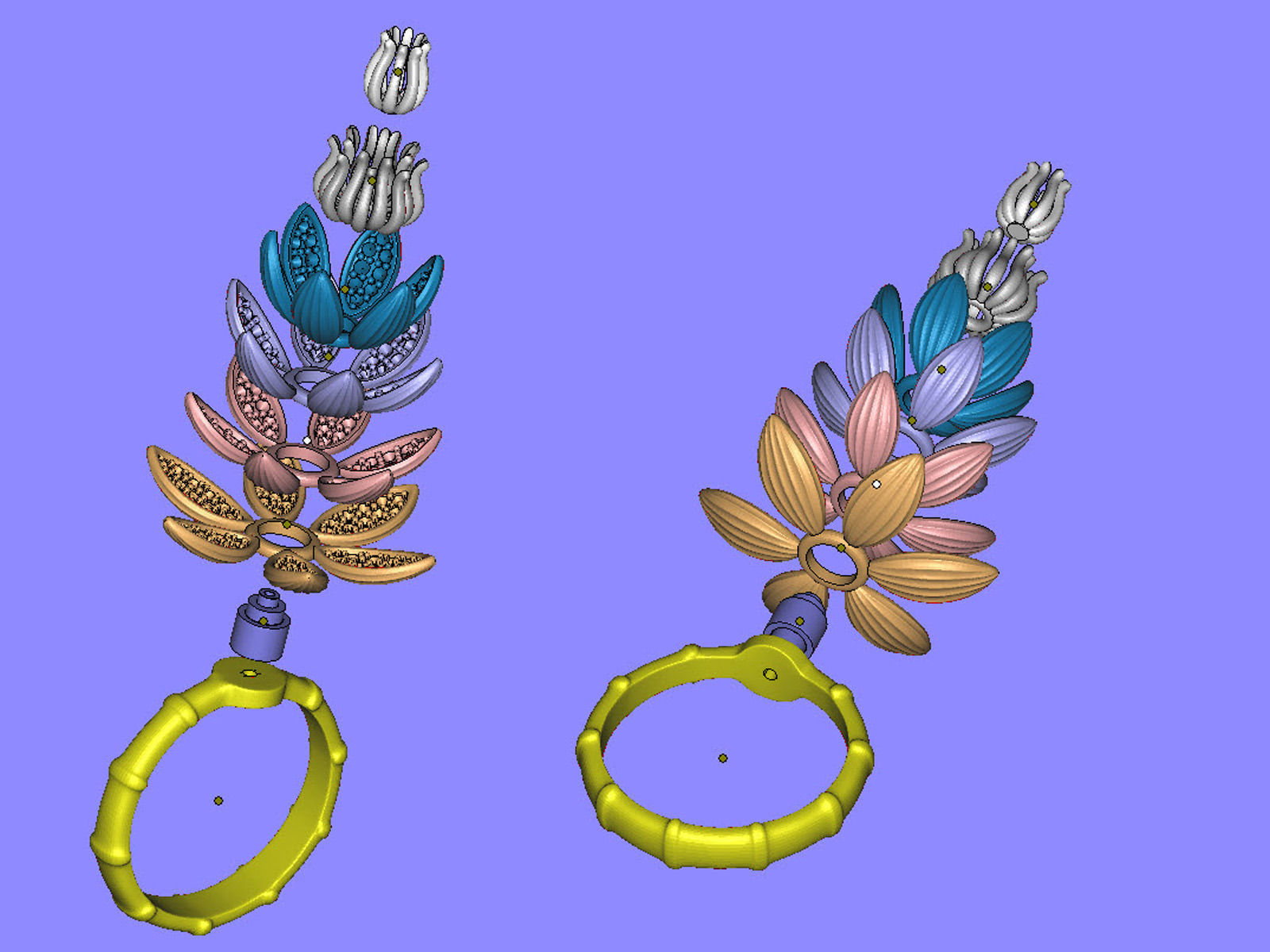 Lotos fashion ring 0004 3D print model_7