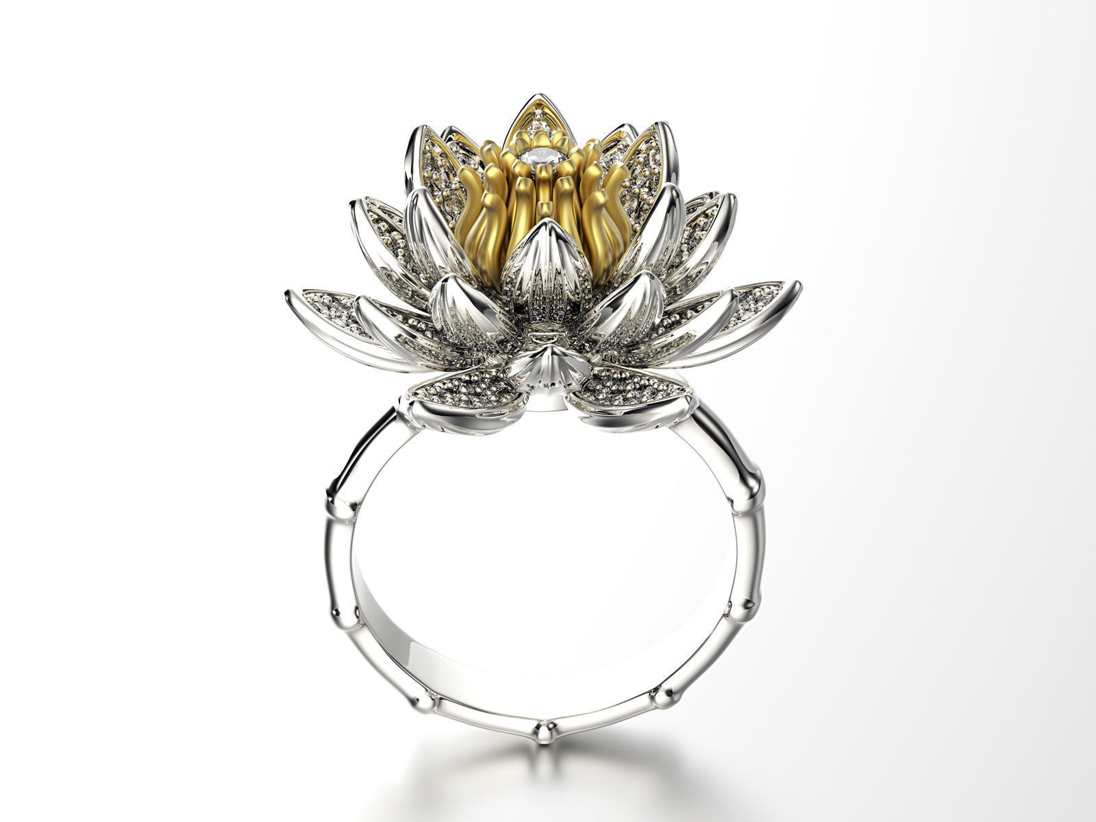 Lotos fashion ring 0004 3D print model_1