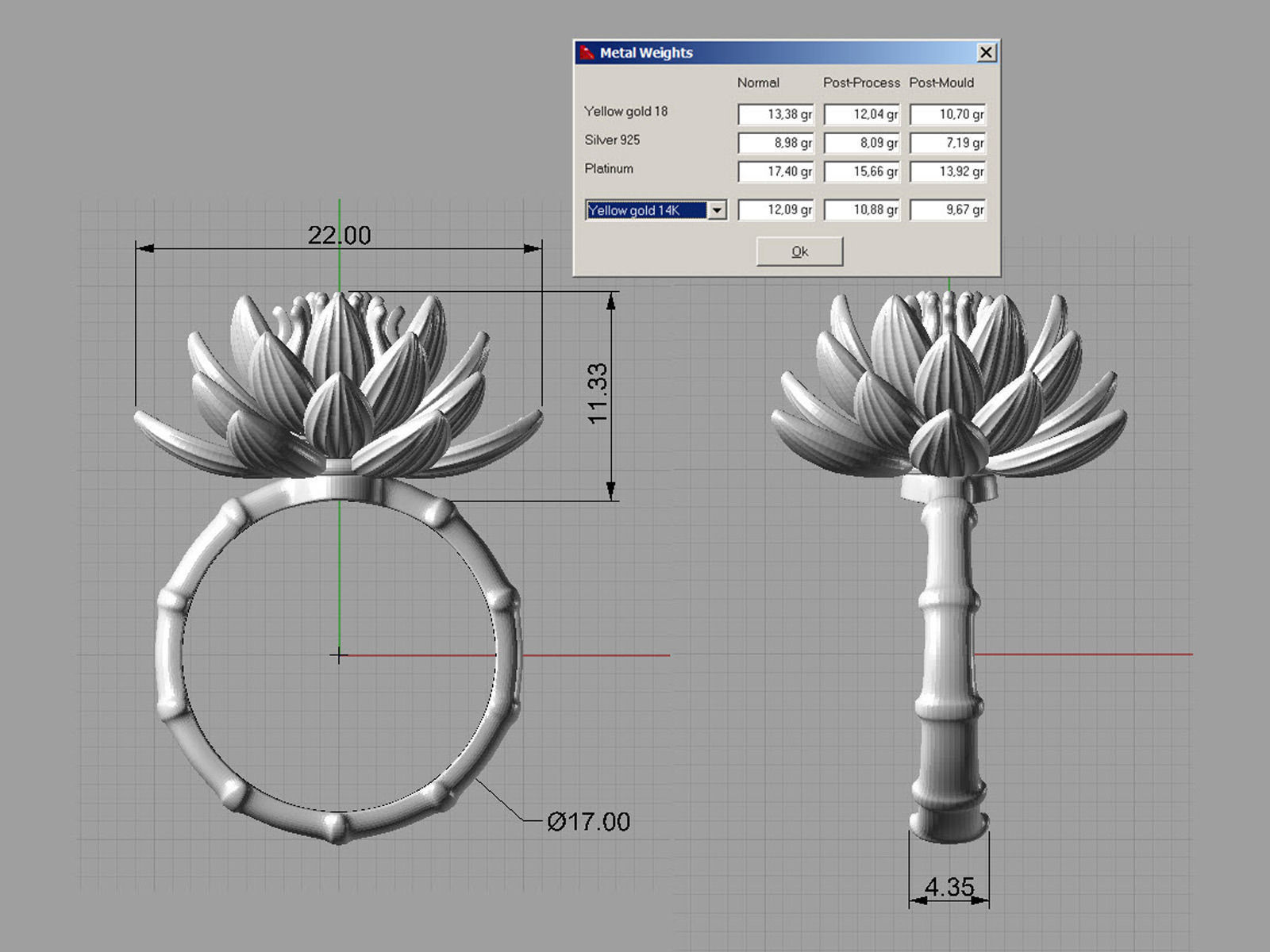 Lotos fashion ring 0004 3D print model_6