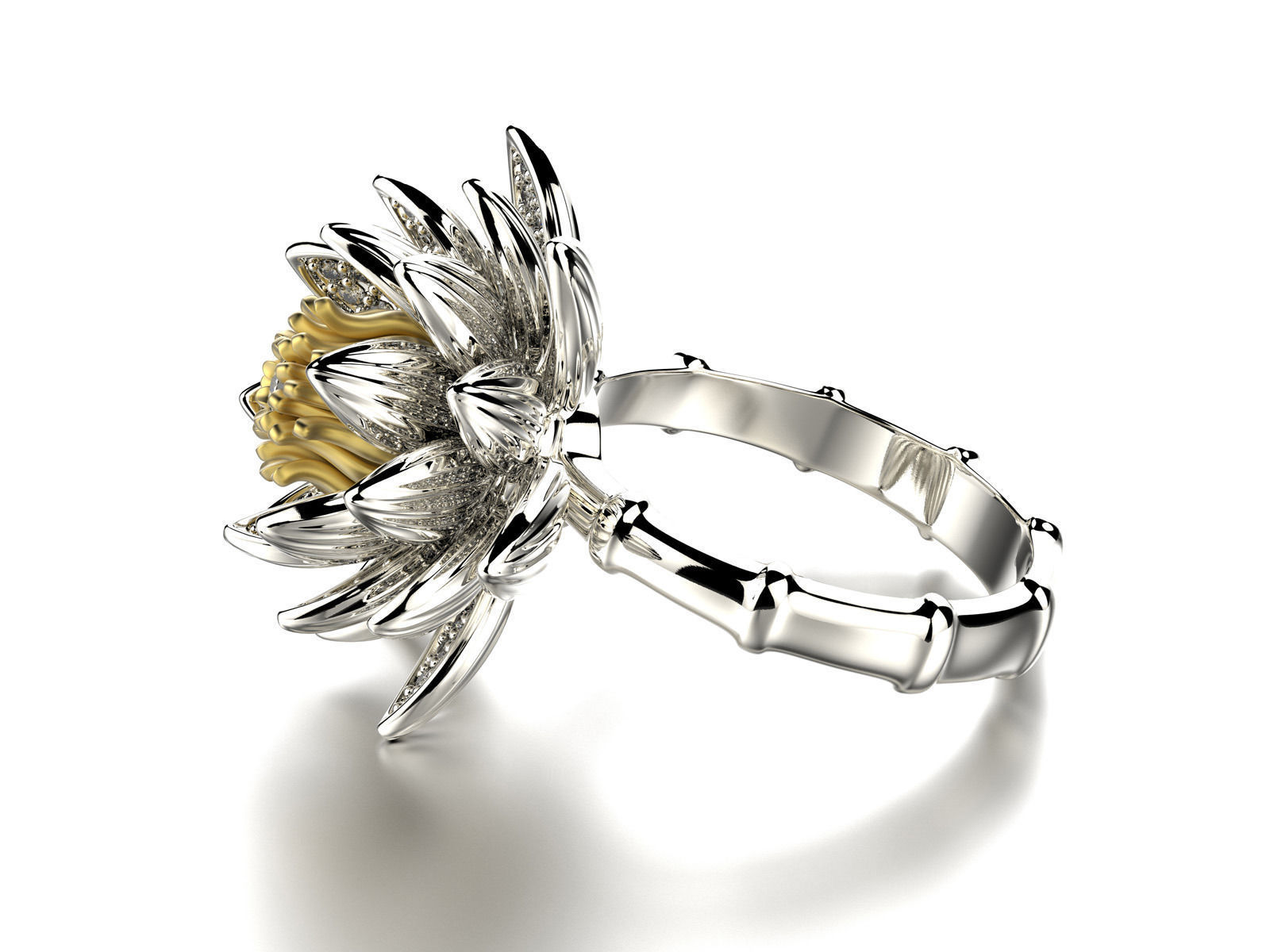 Lotos fashion ring 0004 3D print model_5