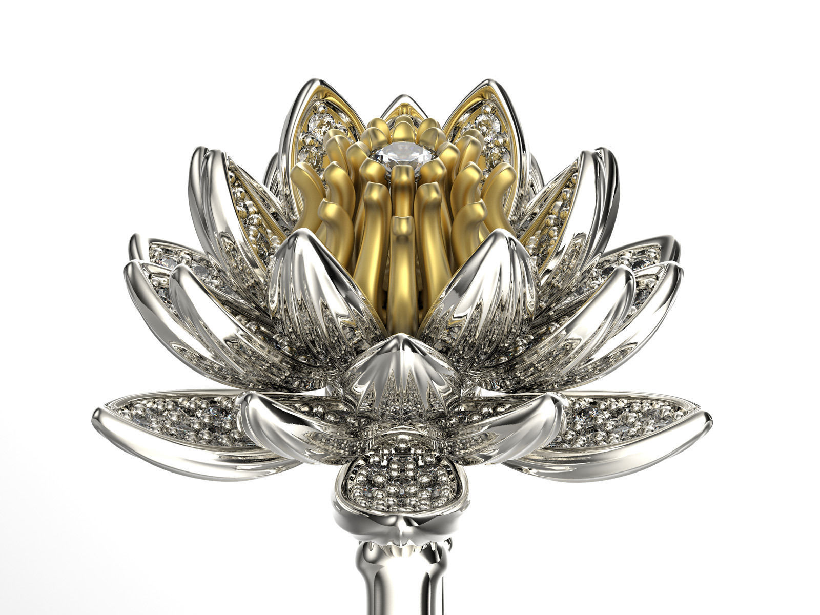 Lotos fashion ring 0004 3D print model_2