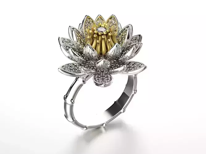 Lotos fashion ring 0004 3D print model