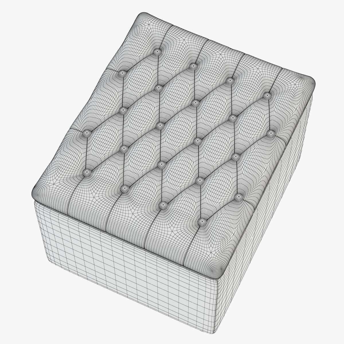 Pouf Sky Capitone 3D model_2