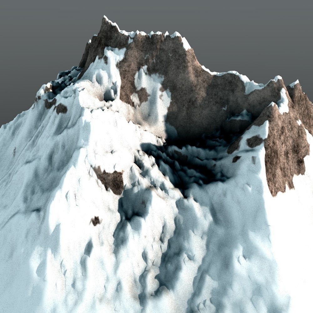 Rocky Mountain Range Peak 2 Low Poly Low-poly 3D model_1