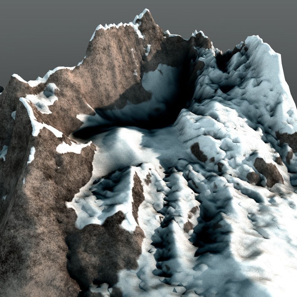 Rocky Mountain Range Peak 2 Low Poly Low-poly 3D model_2