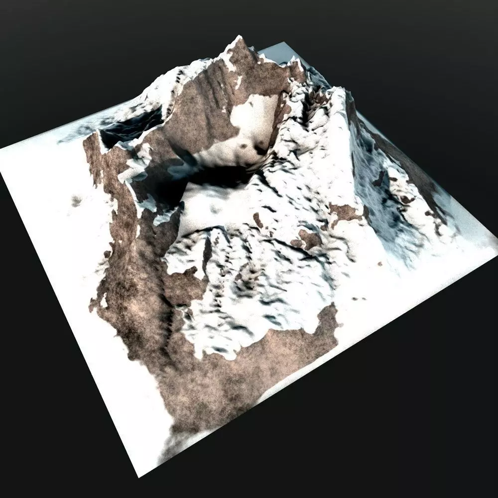 Rocky Mountain Range Peak 2 Low Poly Low-poly 3D model_0