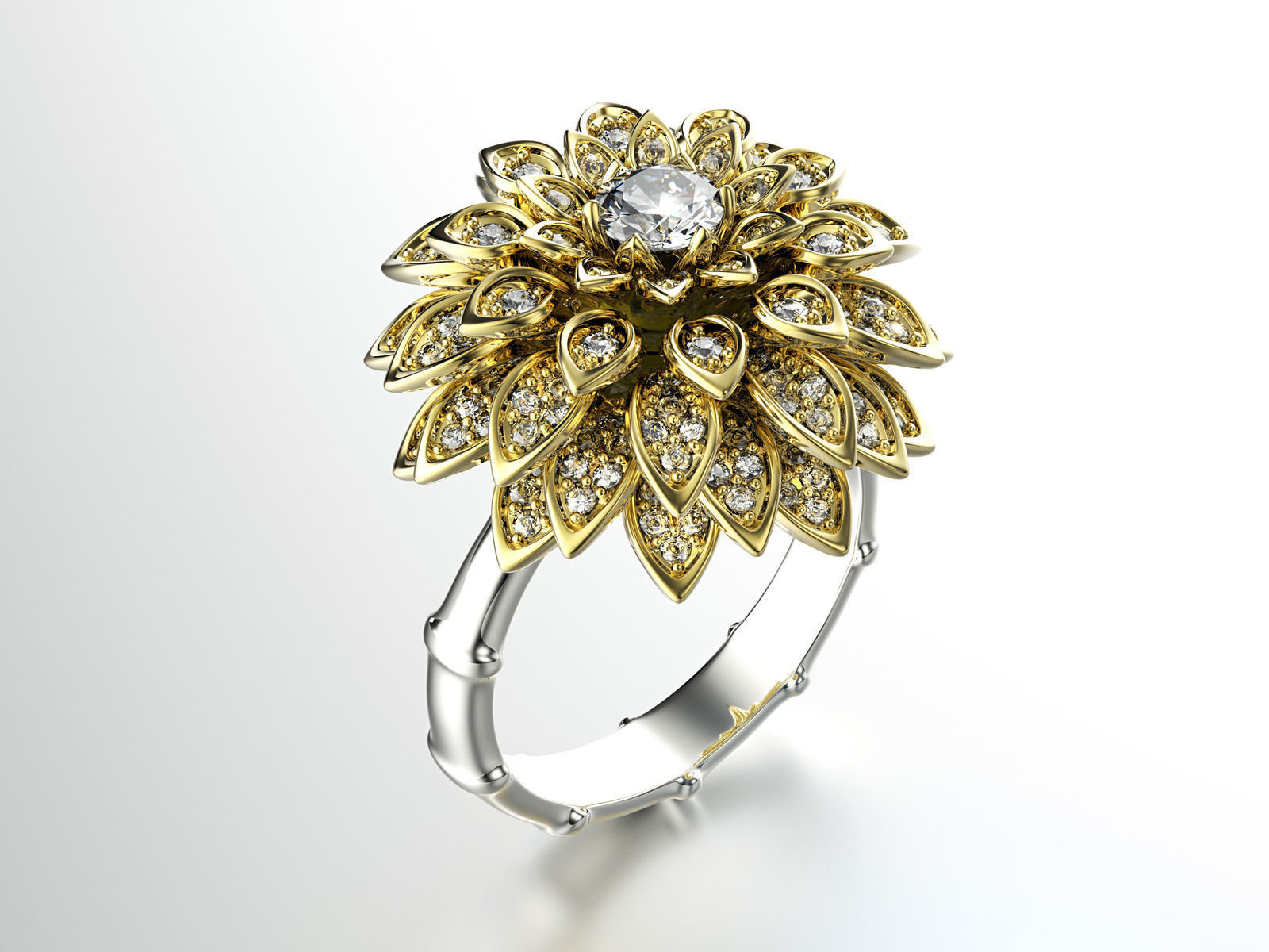 Dahlia fashion ring 0004 3D print model_5