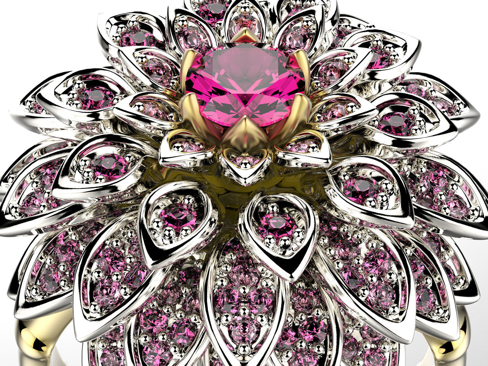 Dahlia fashion ring 0004 3D print model_4