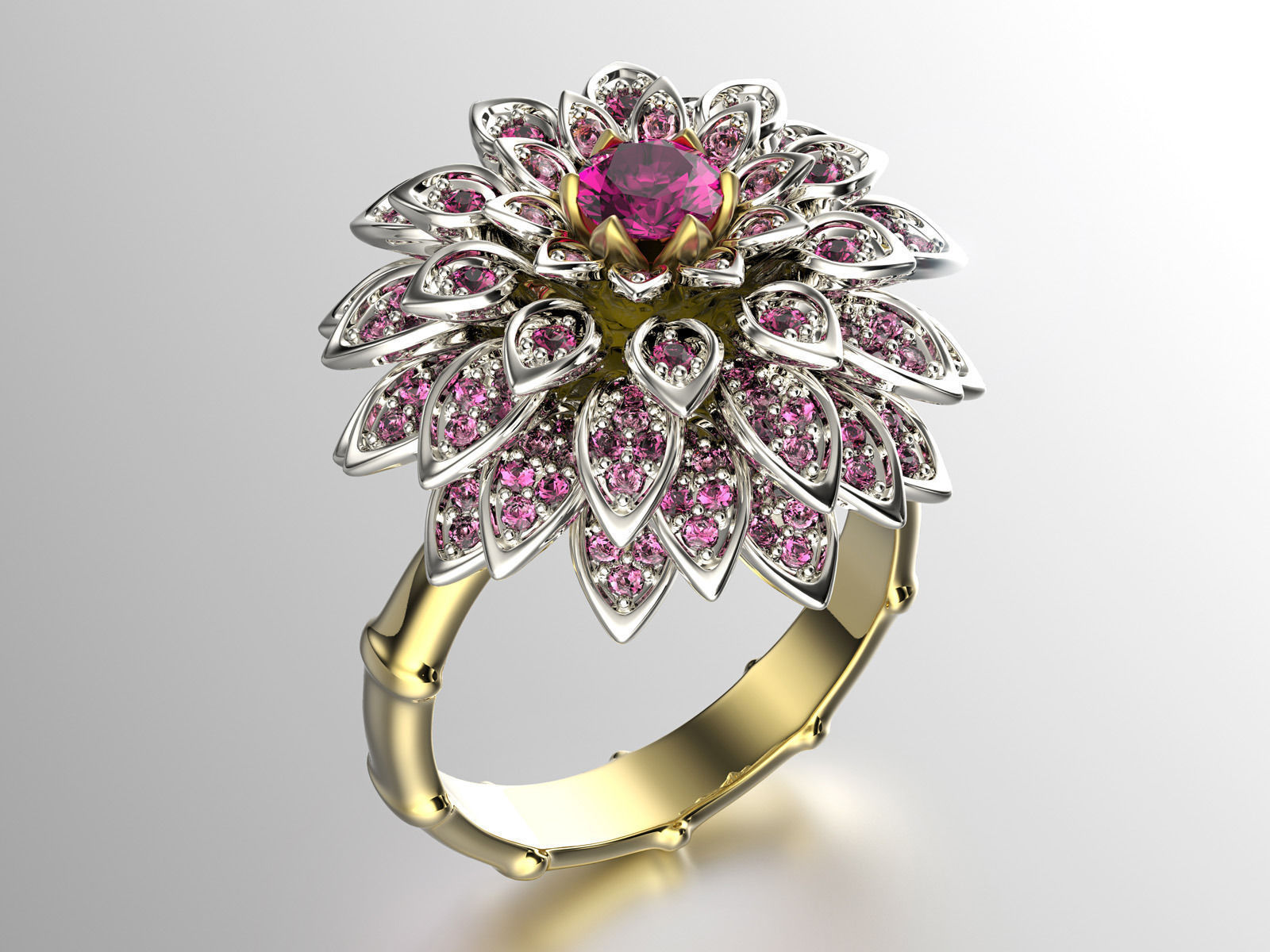 Dahlia fashion ring 0004 3D print model_1