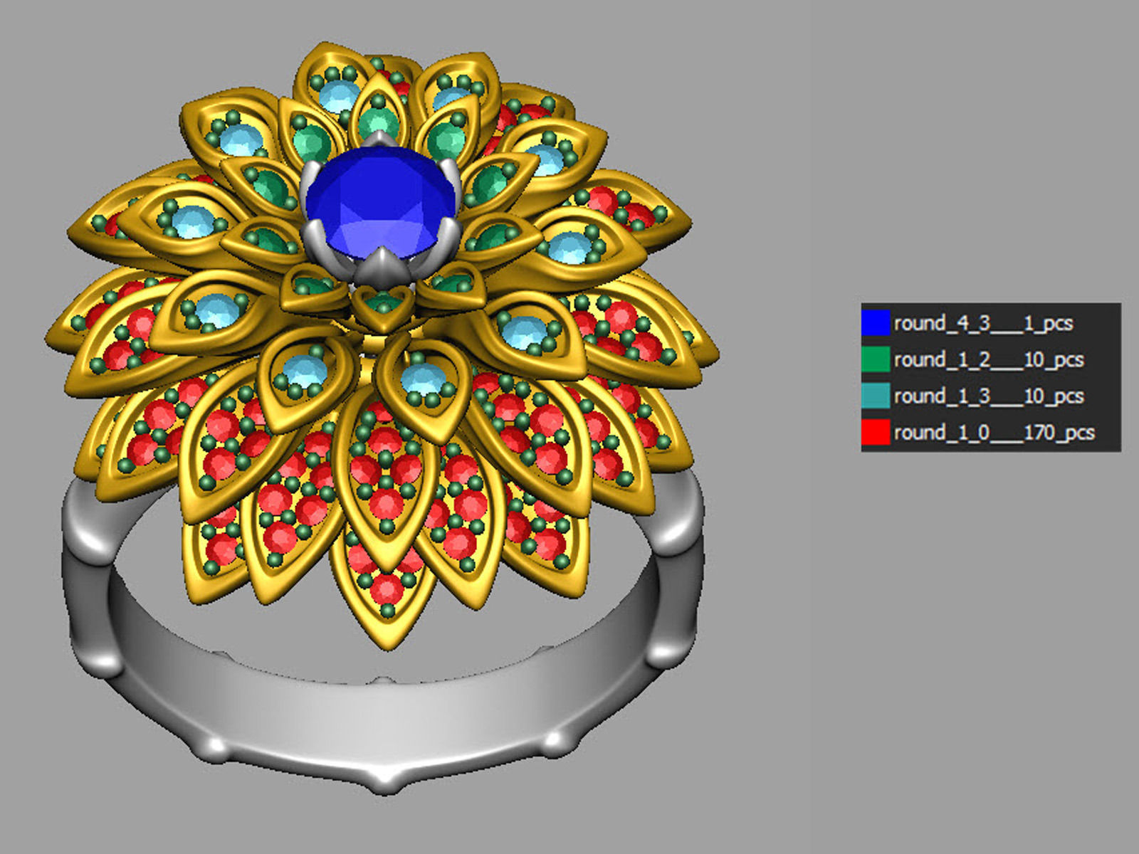 Dahlia fashion ring 0004 3D print model_11