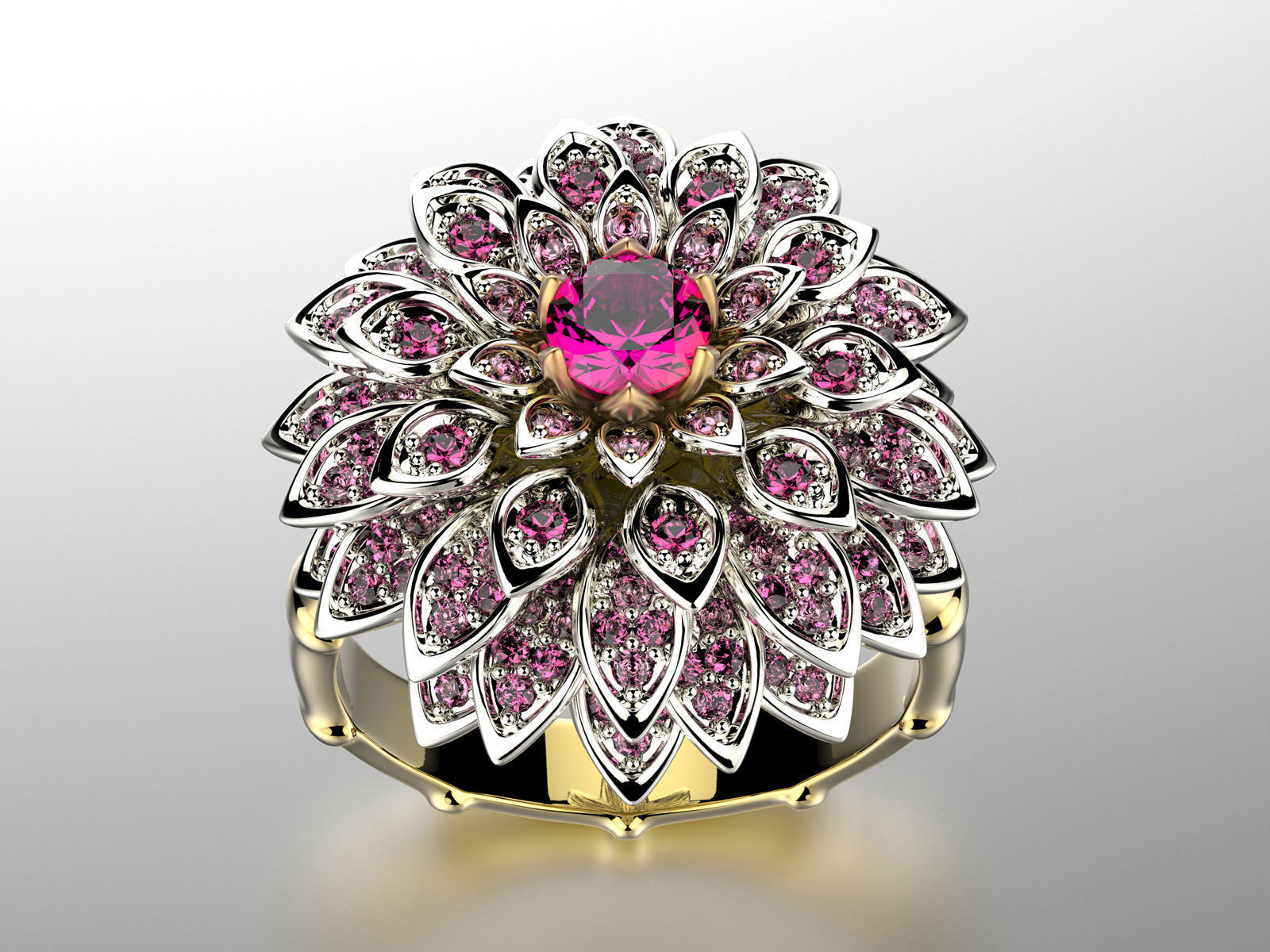 Dahlia fashion ring 0004 3D print model_2