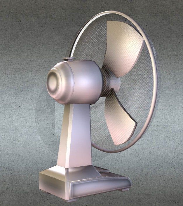 Fan with animation Free low-poly 3D model_3
