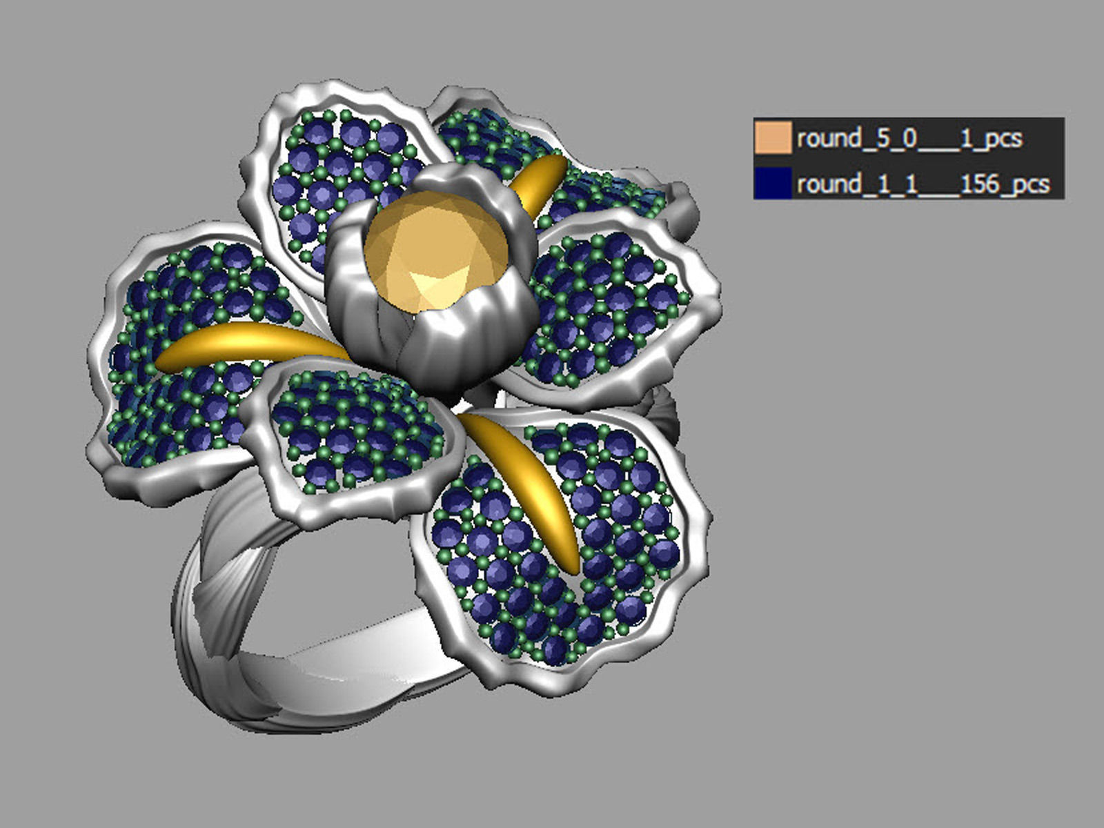 Iris fashion ring 0004 3D print model_11