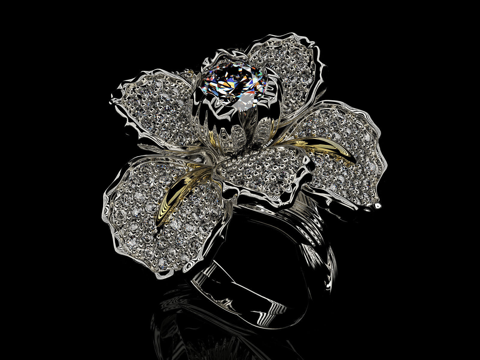 Iris fashion ring 0004 3D print model_4