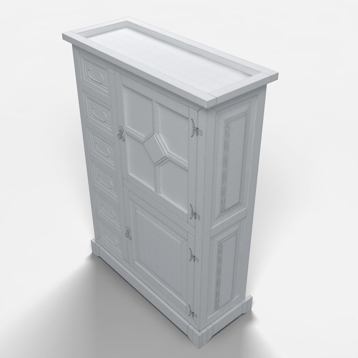 D4C213 Sunflower Rustic Dishes Furniture Vajillero Girasol 3D model_7