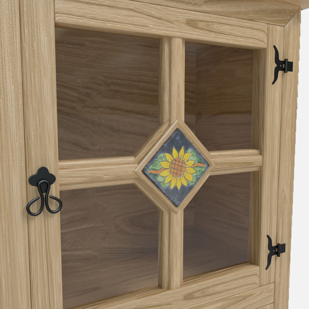 D4C213 Sunflower Rustic Dishes Furniture Vajillero Girasol 3D model_2