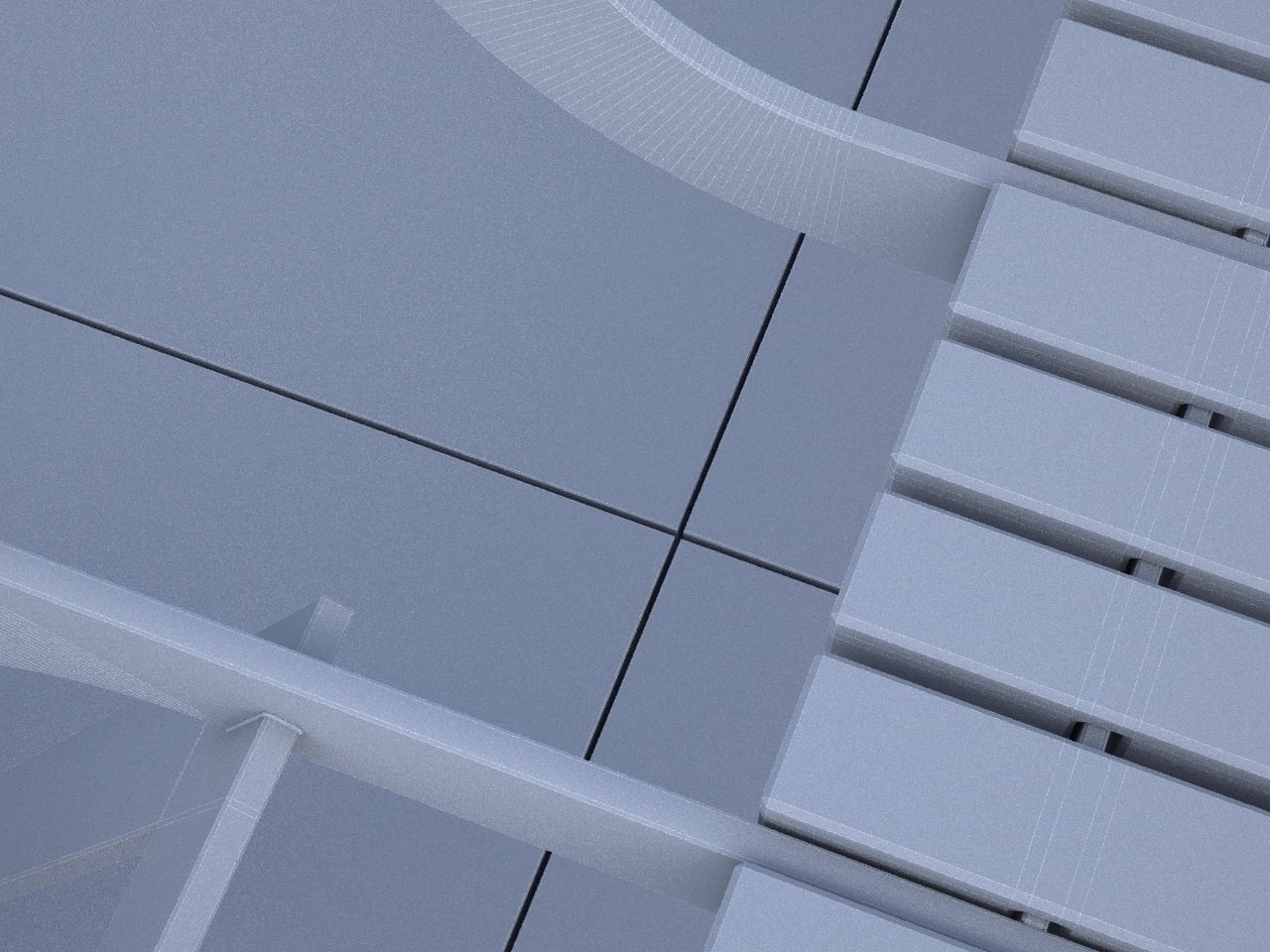 bench with parking space for bicycles 3D model_4