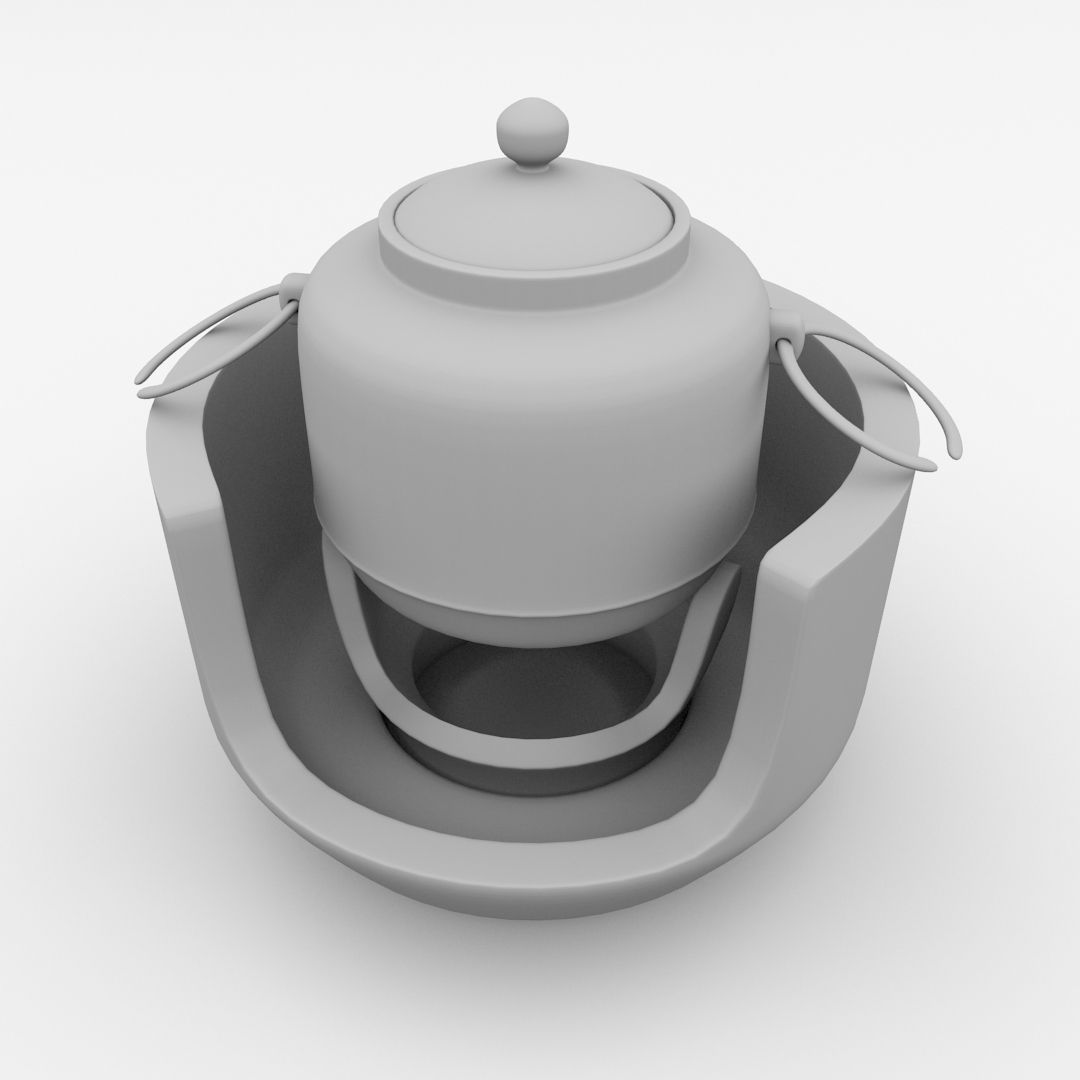 Tetsubin stone pot 3D model_3