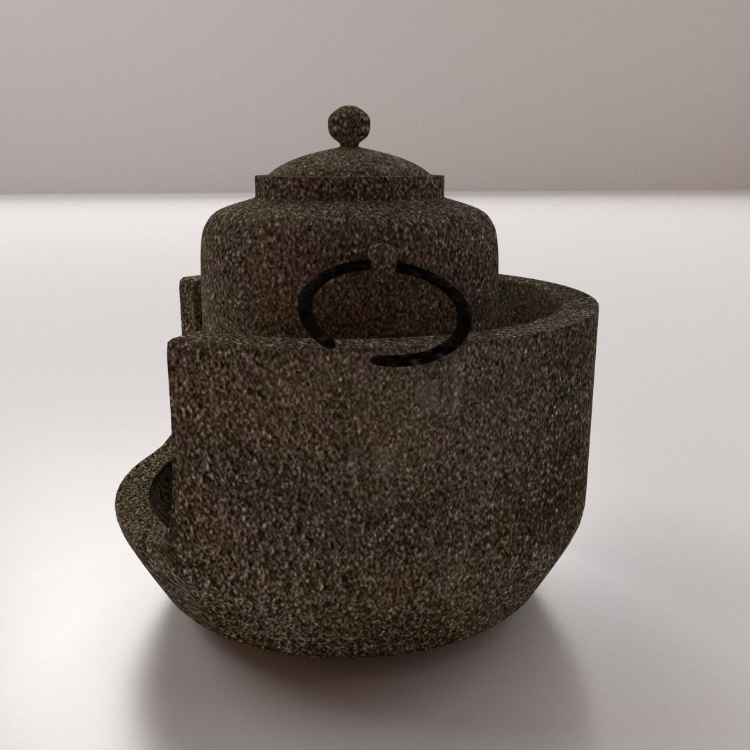 Tetsubin stone pot 3D model_2