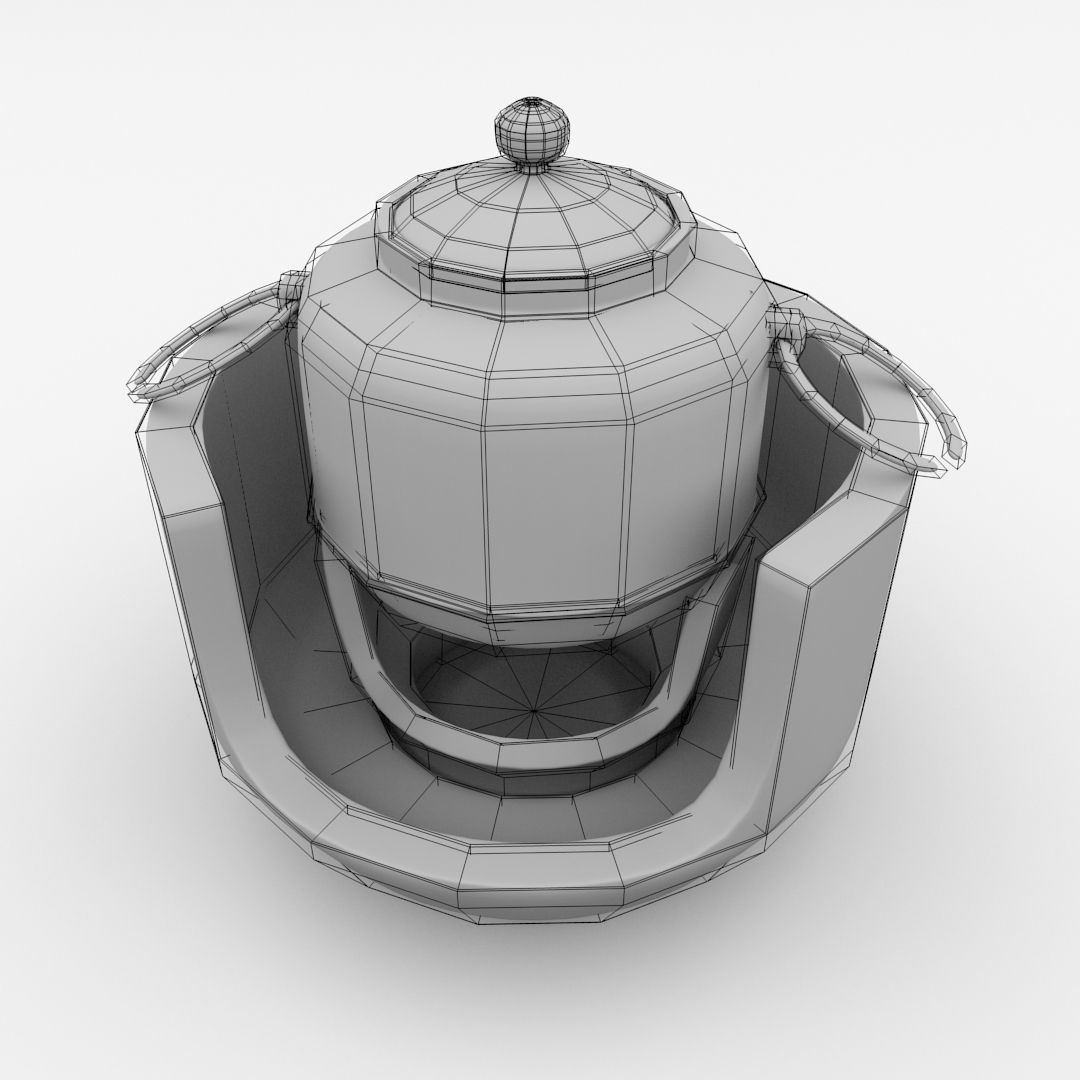 Tetsubin stone pot 3D model_4