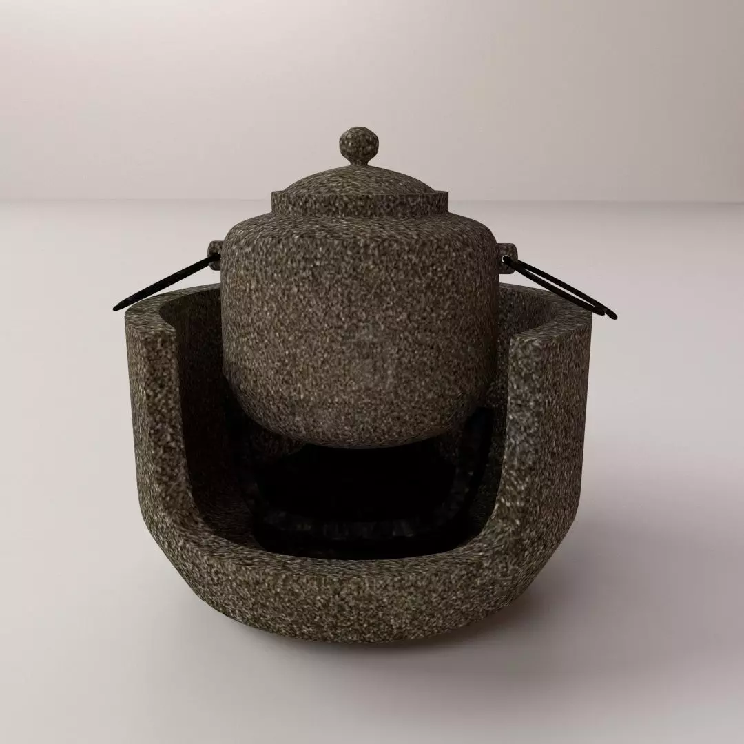 Tetsubin stone pot 3D model_0