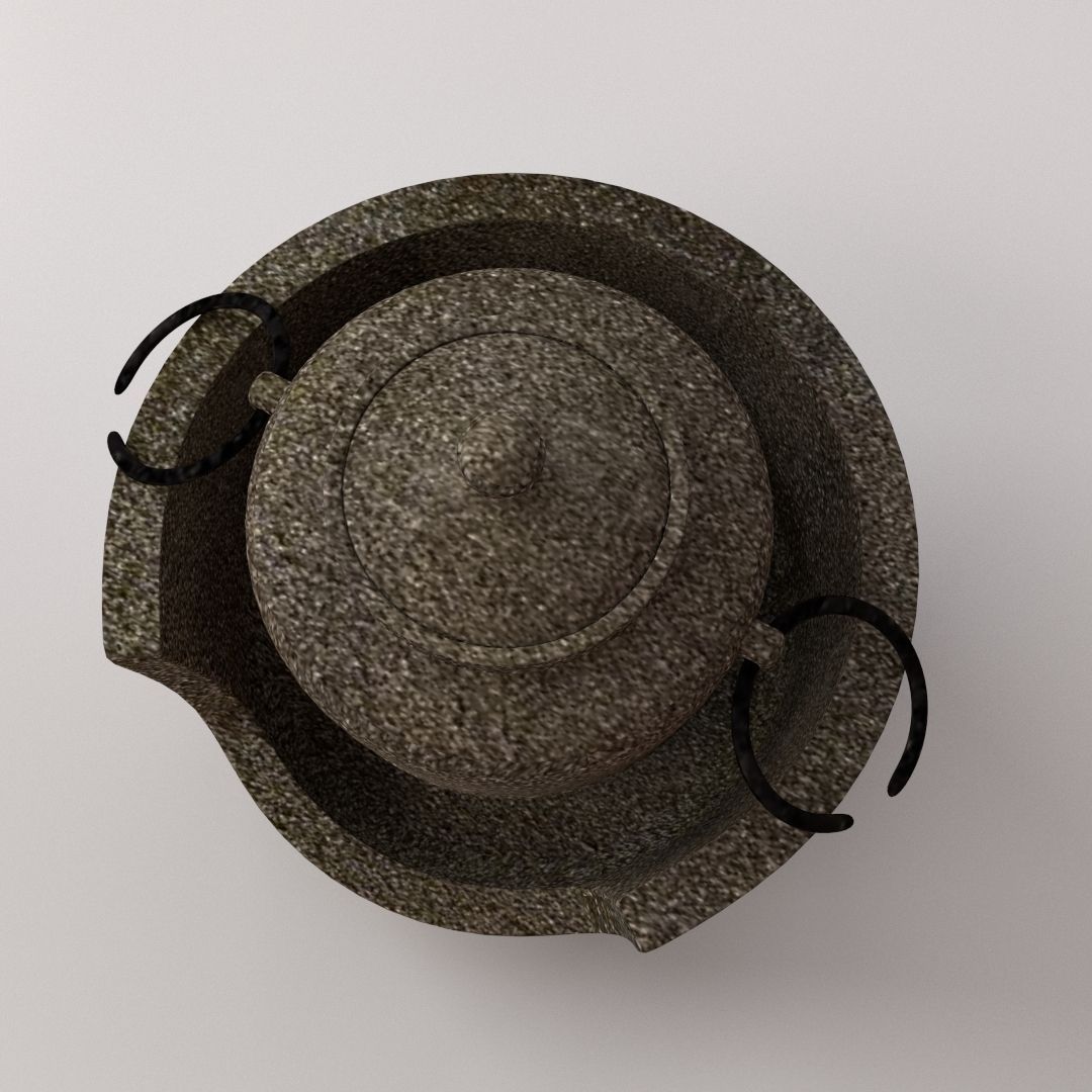 Tetsubin stone pot 3D model_1