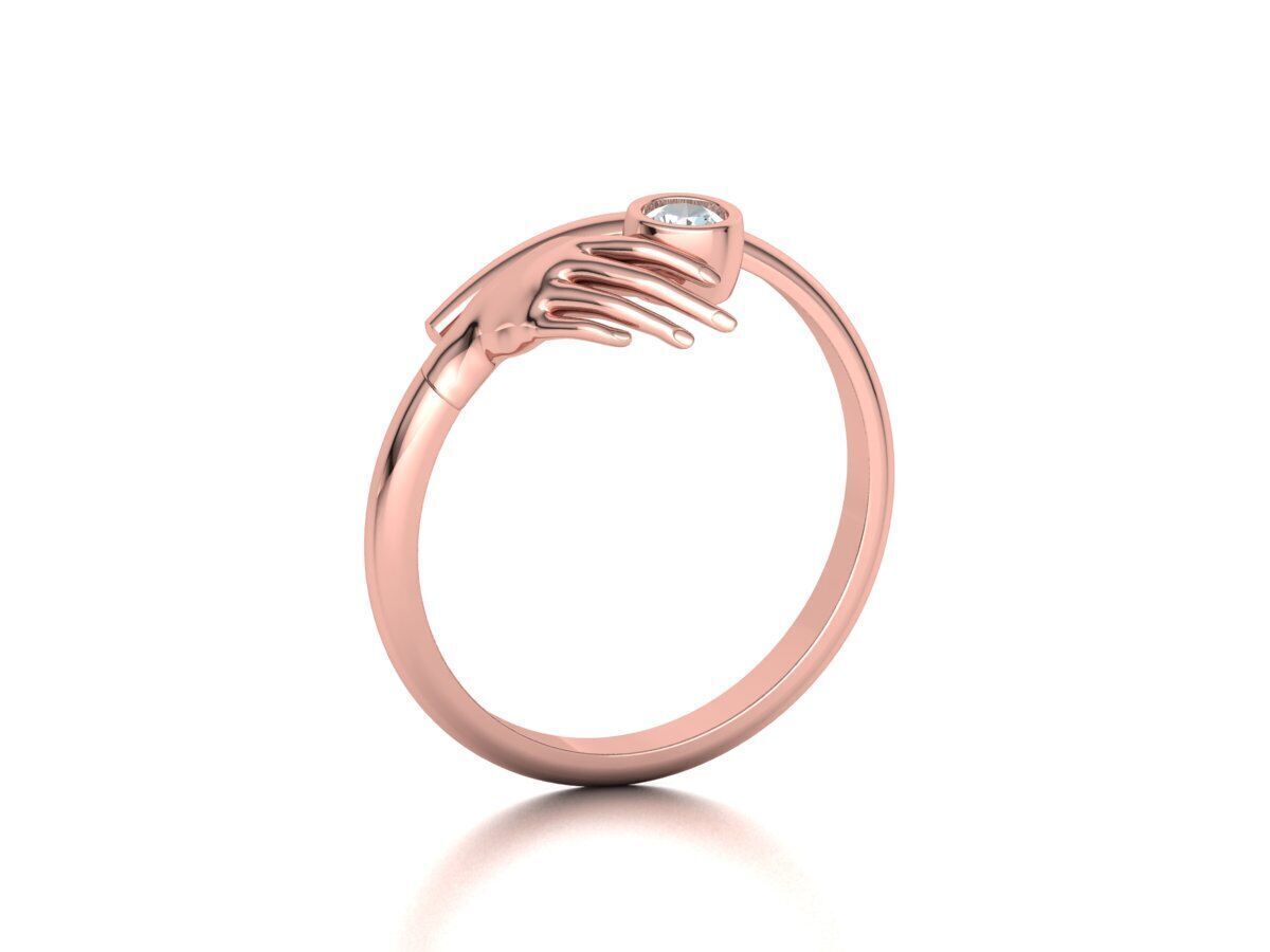 Delicate Hand Jewelry Ring Bezel 3mm gem 3D model 3D print model_22