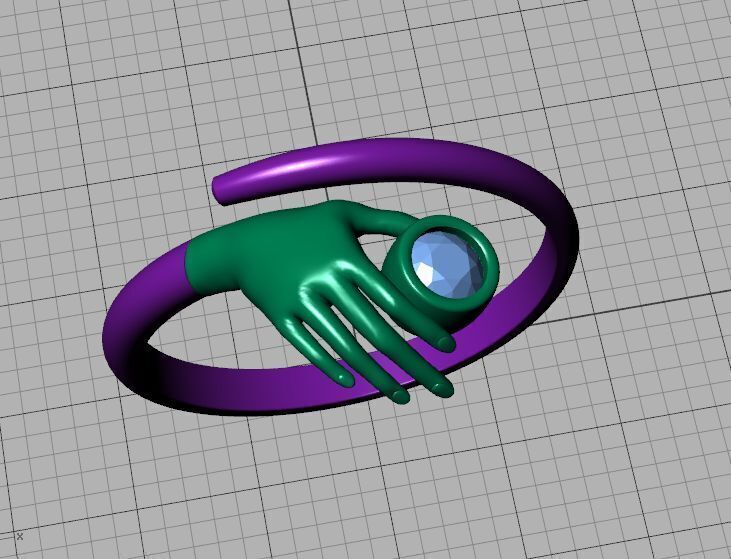 Delicate Hand Jewelry Ring Bezel 3mm gem 3D model 3D print model_32