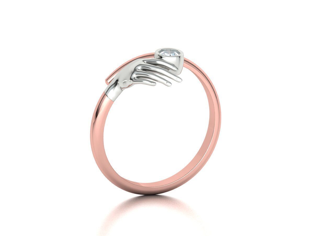 Delicate Hand Jewelry Ring Bezel 3mm gem 3D model 3D print model_21