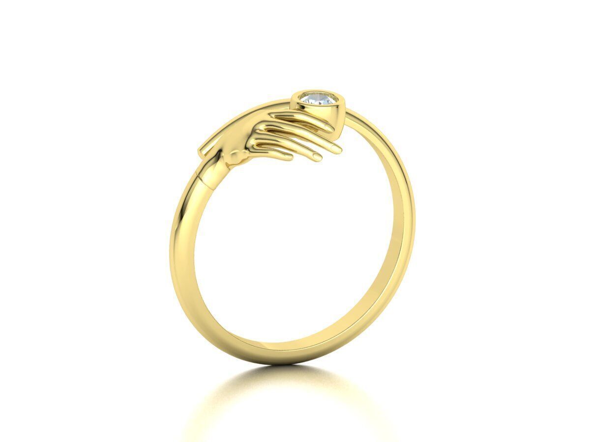 Delicate Hand Jewelry Ring Bezel 3mm gem 3D model 3D print model_23